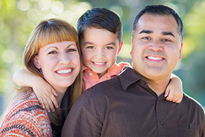 Mixed race family photo